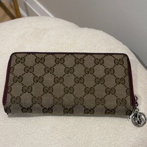 Gucci Beige and Brown Monogram Wallet